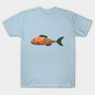 Fish design, An orange, cute, pretty, beautiful, tropical fish drawing. T-Shirt